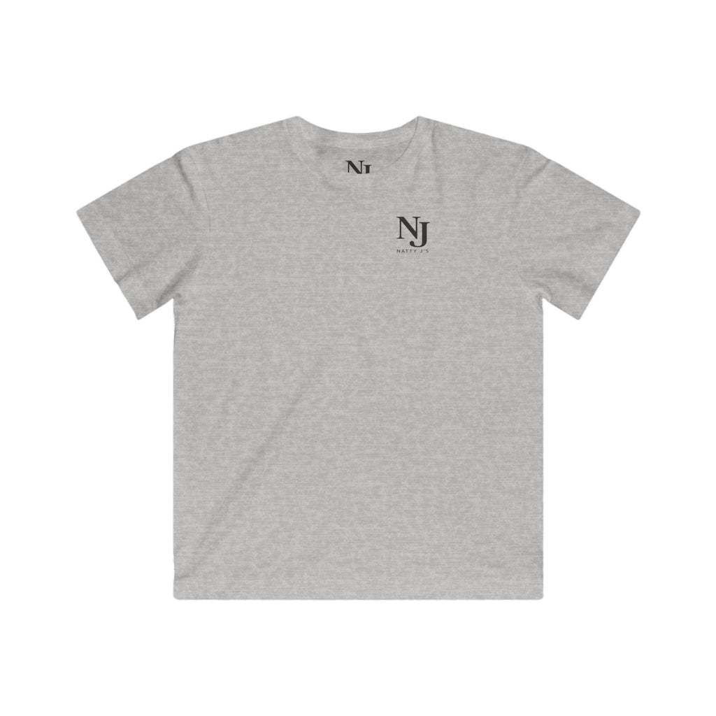 Gray t-shirt with 'NJ NattyJ's' Left Chest logo on a white background