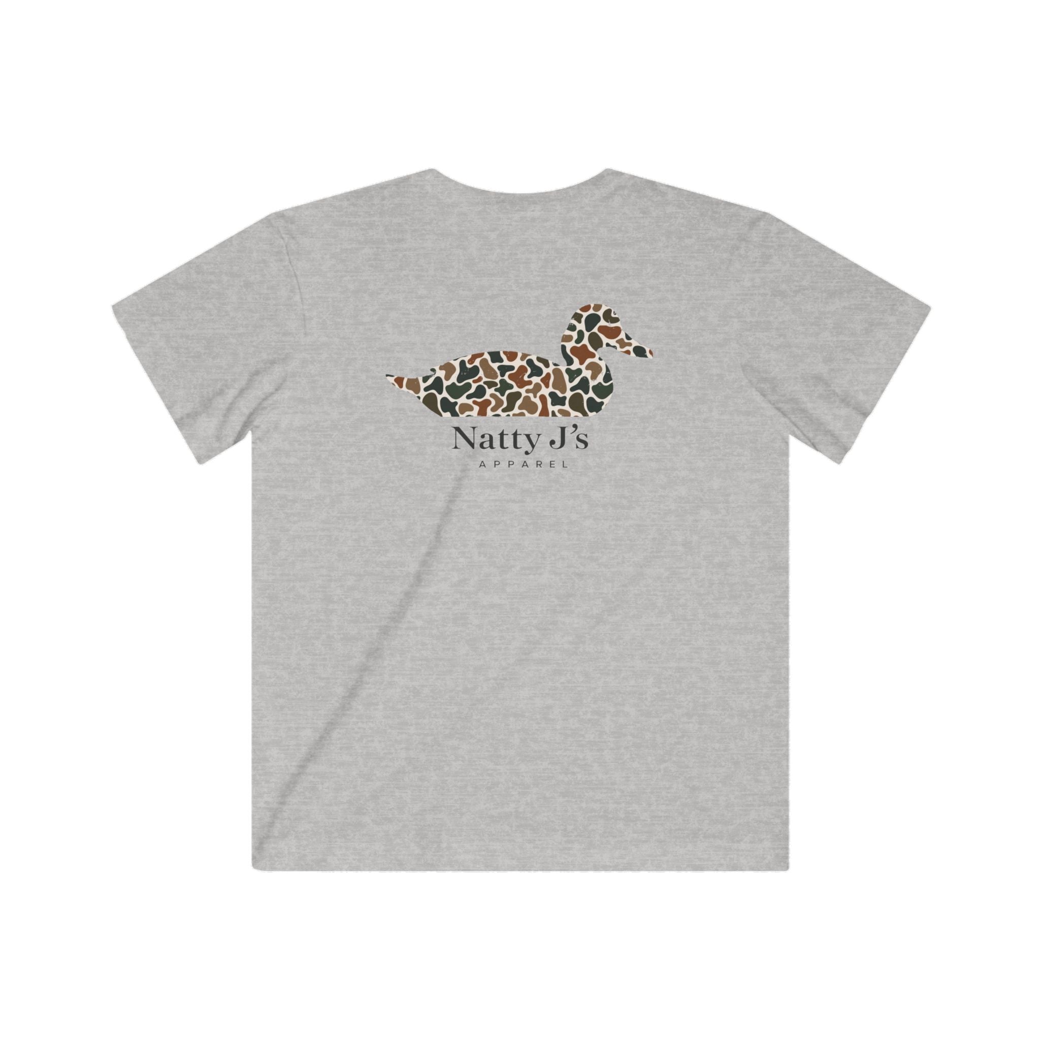youth grey t shirt with camo duck silhouette graphic for hunting kids
kids camo duck shirt with outdoor hunting design
youth hunting shirt with duck silhouette and camouflage pattern
grey kids shirt with camo duck graphic for outdoors
southern style youth t shirt with duck hunting design Featuring NattyJ's Apparel