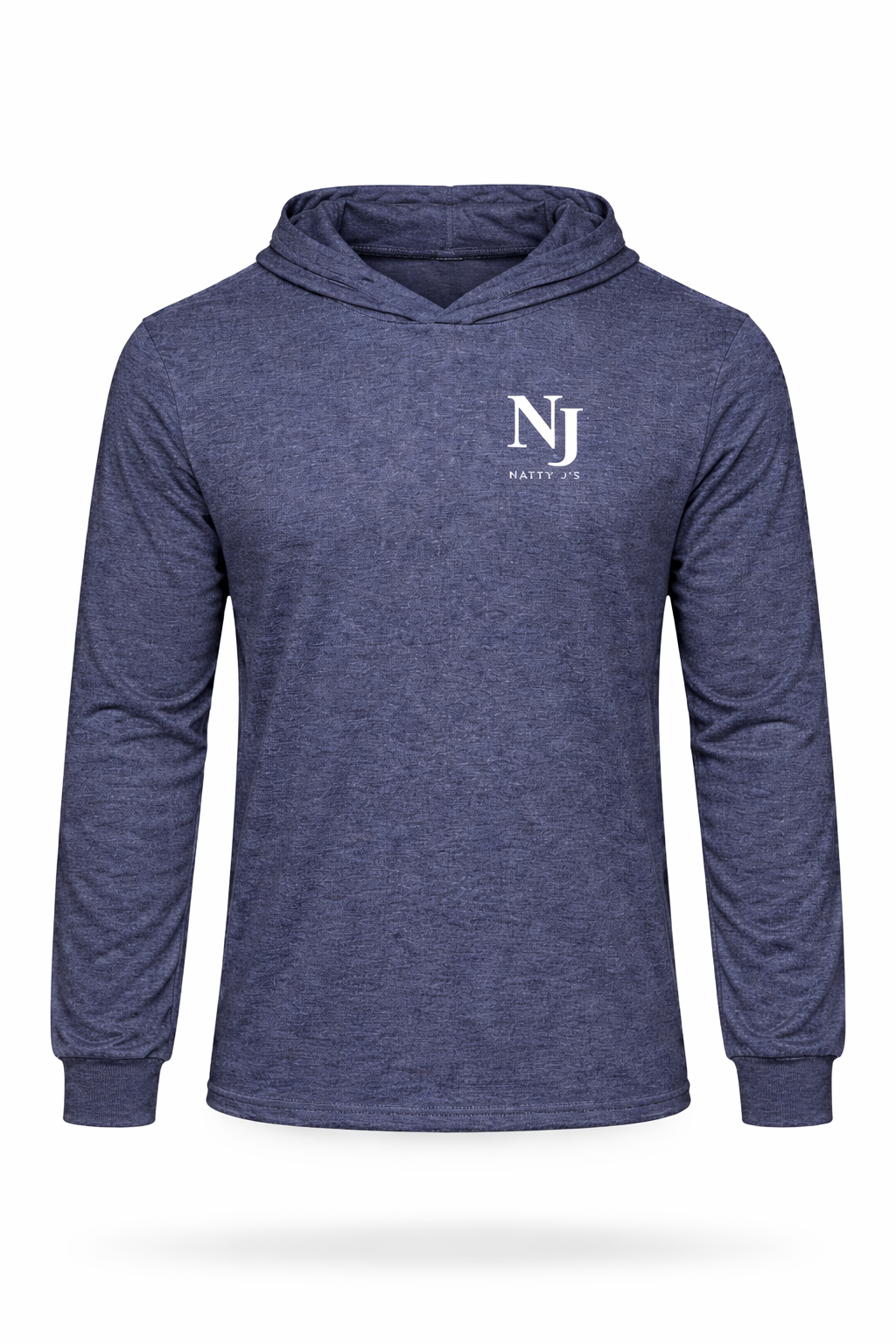 Navy Blue hoodie with a 'NJ Natty J's' logo on a white background