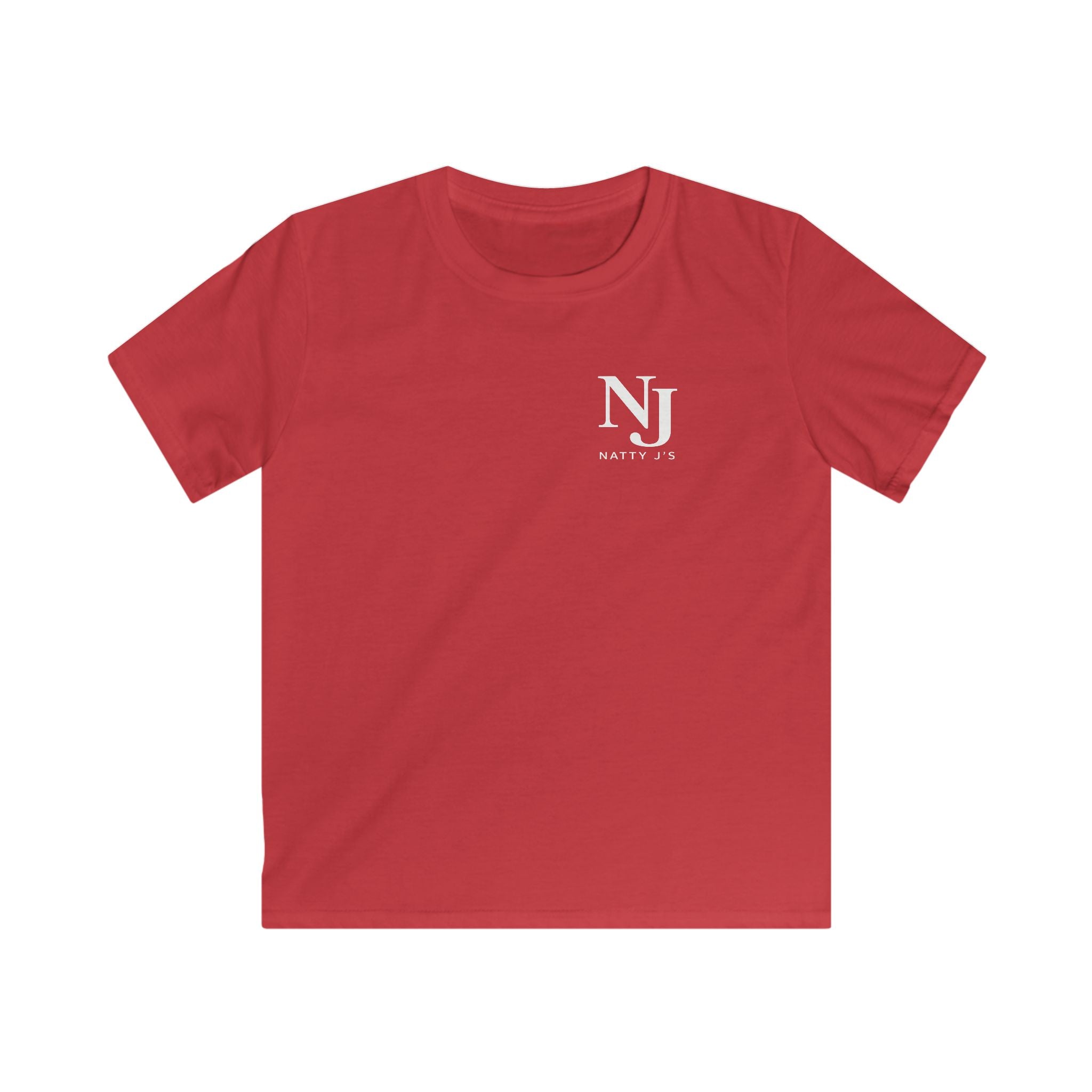 Red t-shirt with a logo on a white background