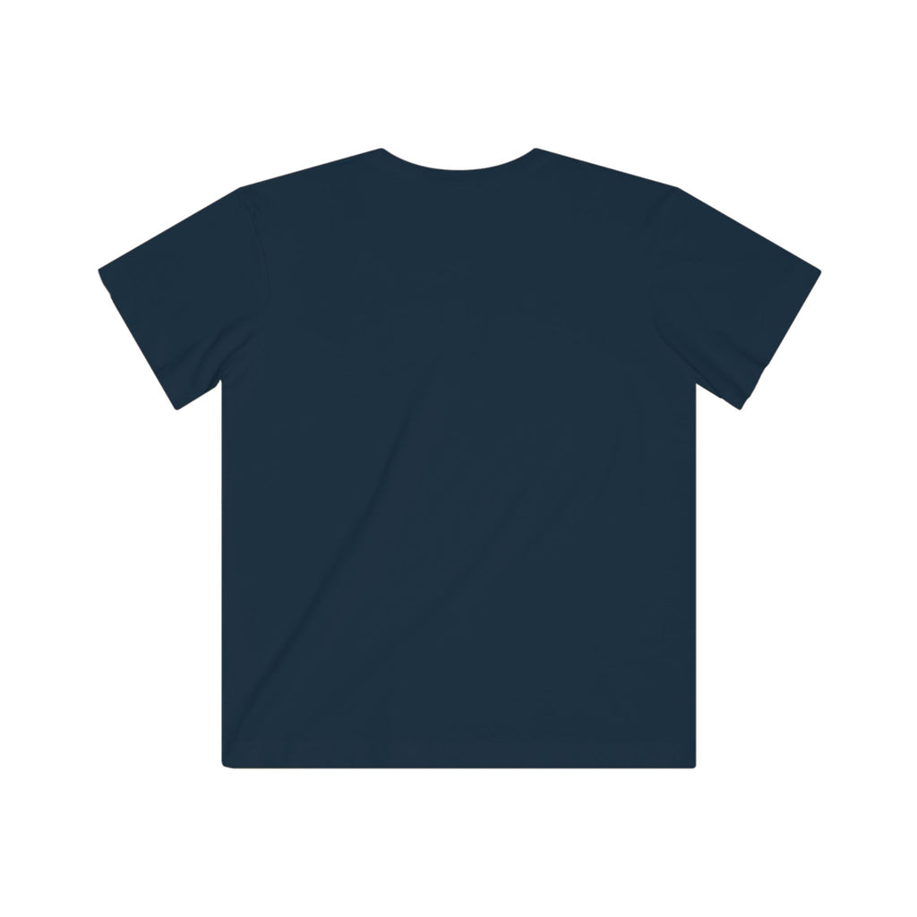 Navy blue t-shirt on a white background
