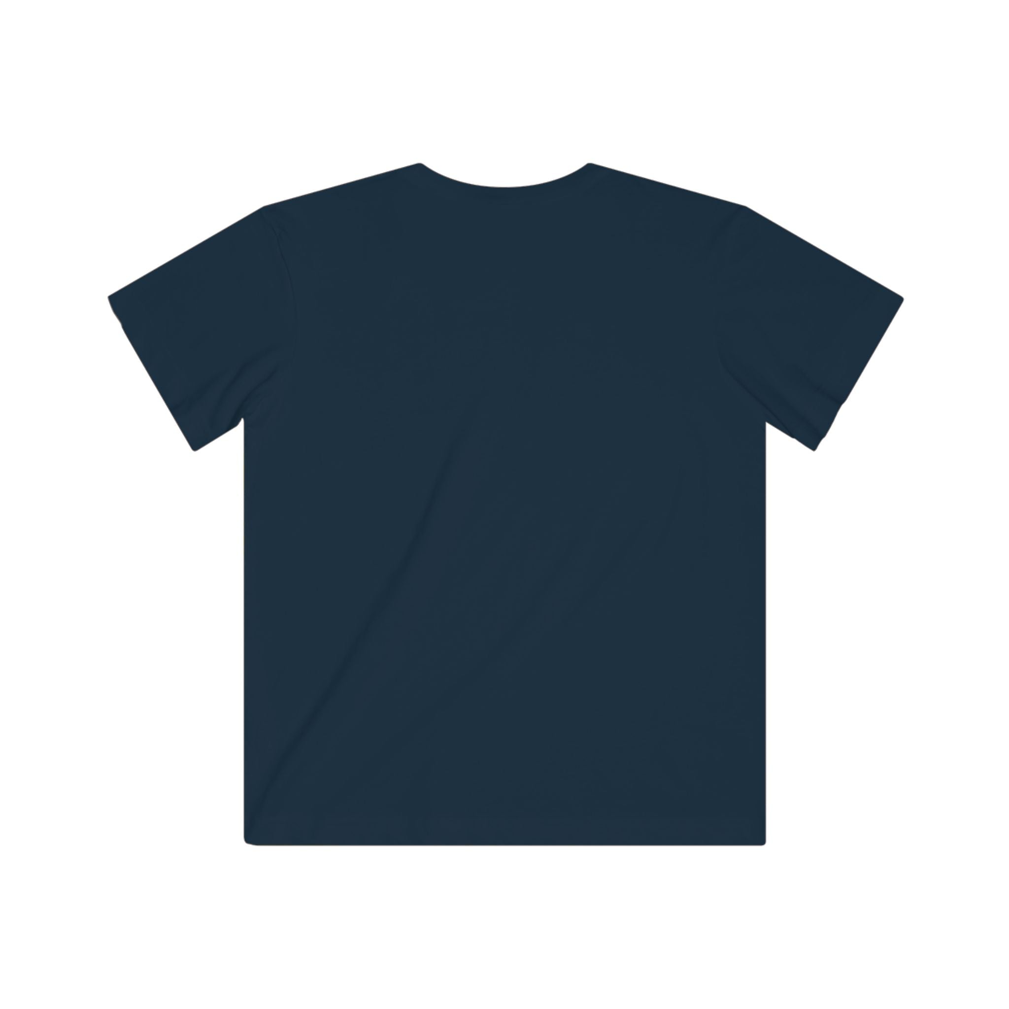Navy blue t-shirt on a white background