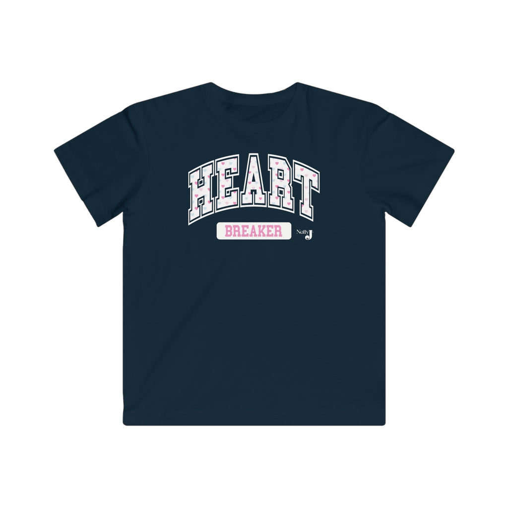 Navy shirt with varsity style text