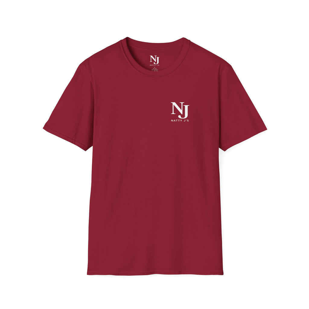 Cardinal Red t-shirt with a logo on the chest against a white background
