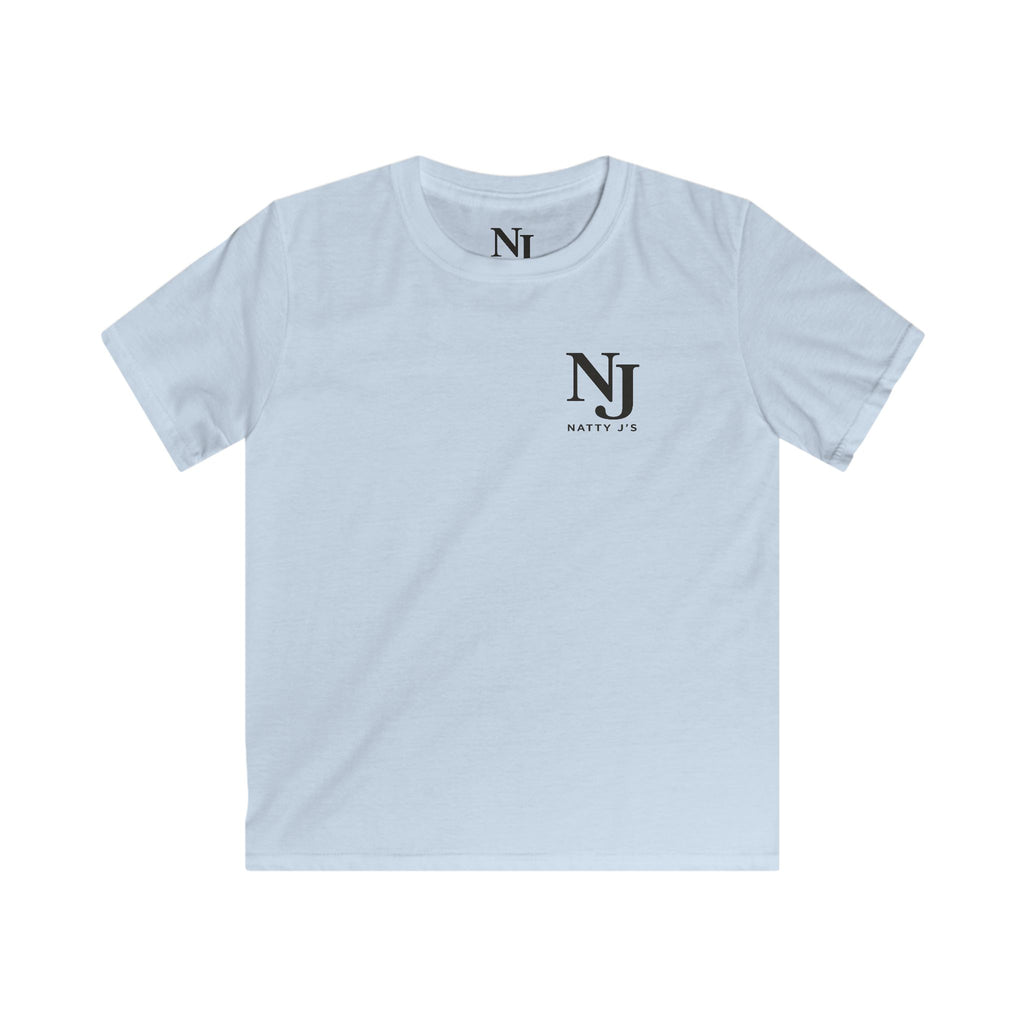 Light blue t-shirt featuring the Natty J's Apparel left chest logo. 