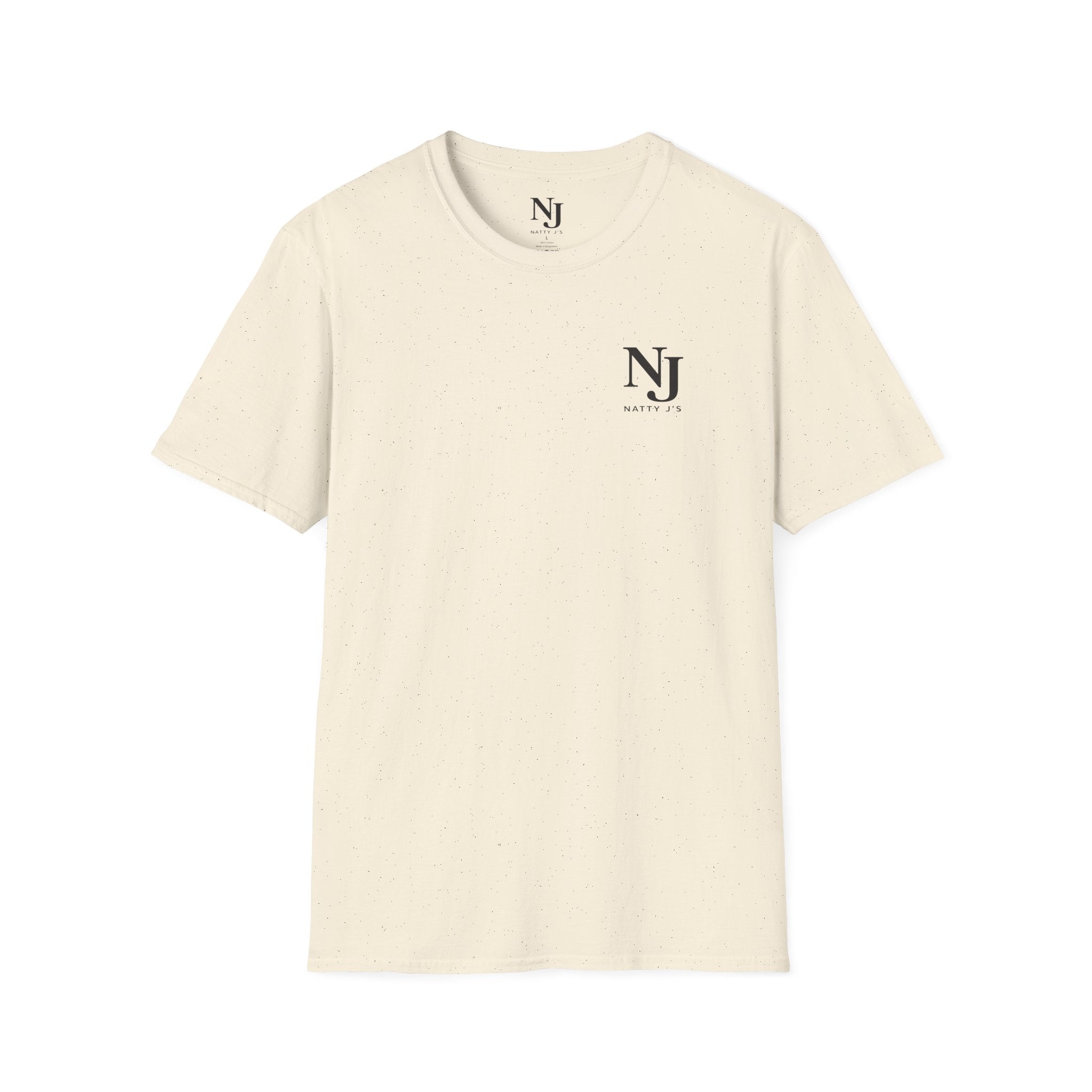Beige t-shirt with 'lucas' branding on a white background