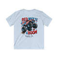  Light Blue youth red white and boom monster truck shirt with american flag design on light blue t-shirt
kids patriotic monster truck graphic tee for 4th of july
youth american flag truck shirt with bold red white blue design
kids summer shirt with monster truck and patriotic theme
independence day youth t-shirt with truck graphic featuring NattyJ's Apparel