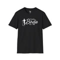 Black t-shirt with 'Talk Birdie to me' text graphic and 'Natty J's Apparel' Branding 