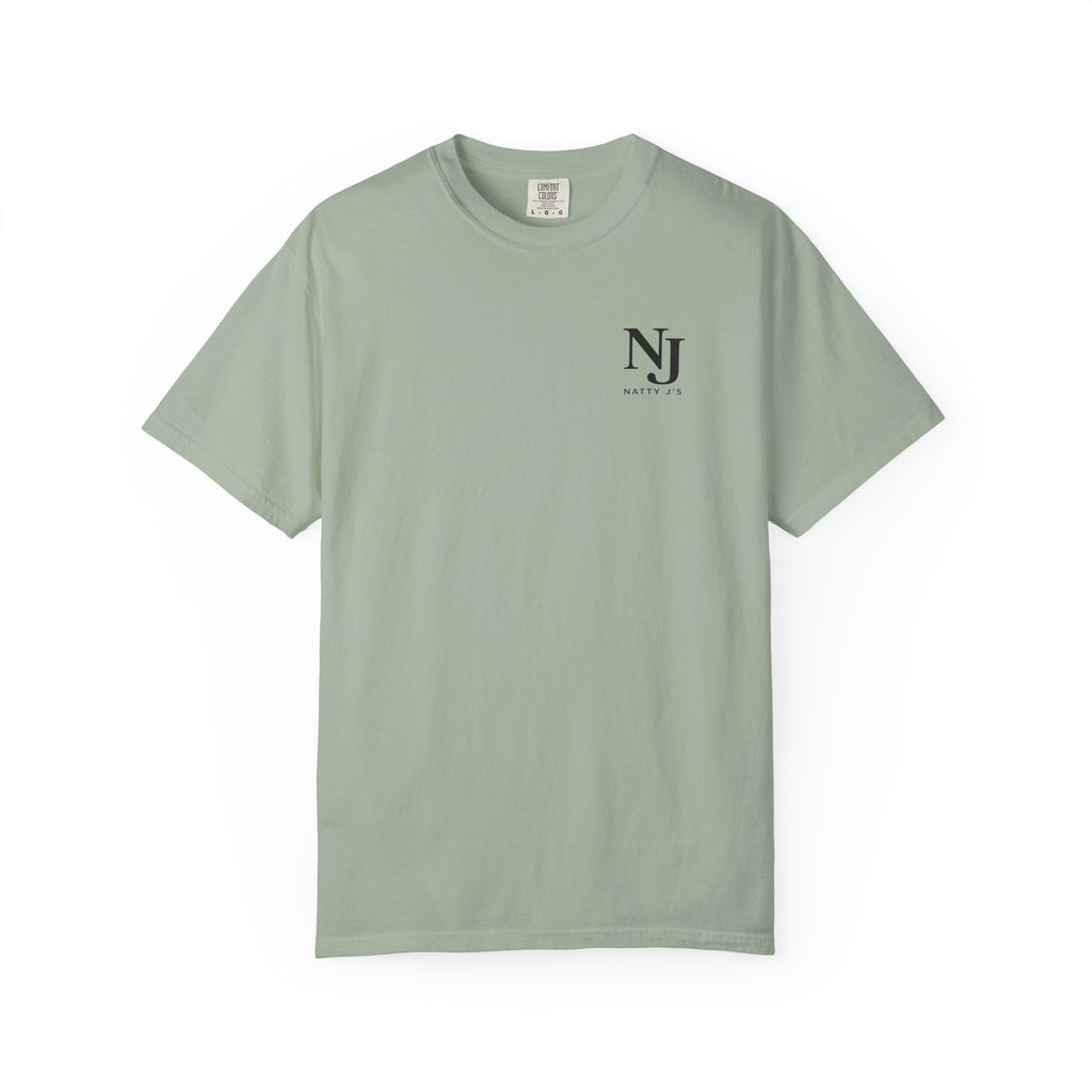 Light Green  (Bay) t-shirt with 'NJ NattyJ's' Left Chest logo on a white background