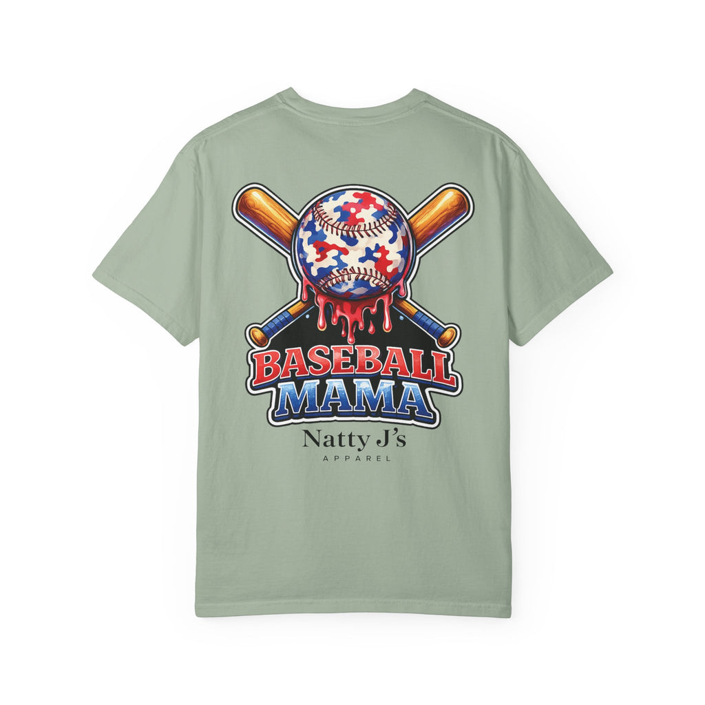 Light Green (Bay) patriotic baseball mama shirt with red white blue baseball and crossed bats on cream t-shirt
womens baseball mom shirt with patriotic graphic and dripping baseball design
baseball mama graphic tee for women with american flag colors
game day shirt for baseball moms with bold red white blue design
sports mom shirt with baseball and bat graphic for tournament season Featuring NattyJ's Apparel
