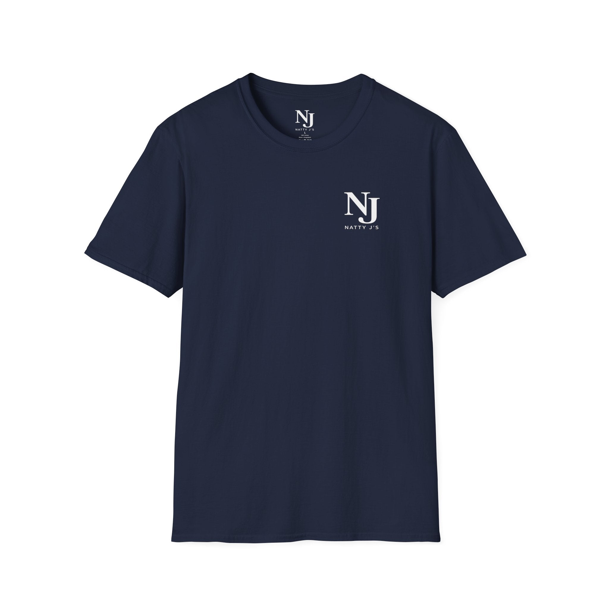 Navy blue t-shirt 'NJ NattyJ's' Left chest logo 