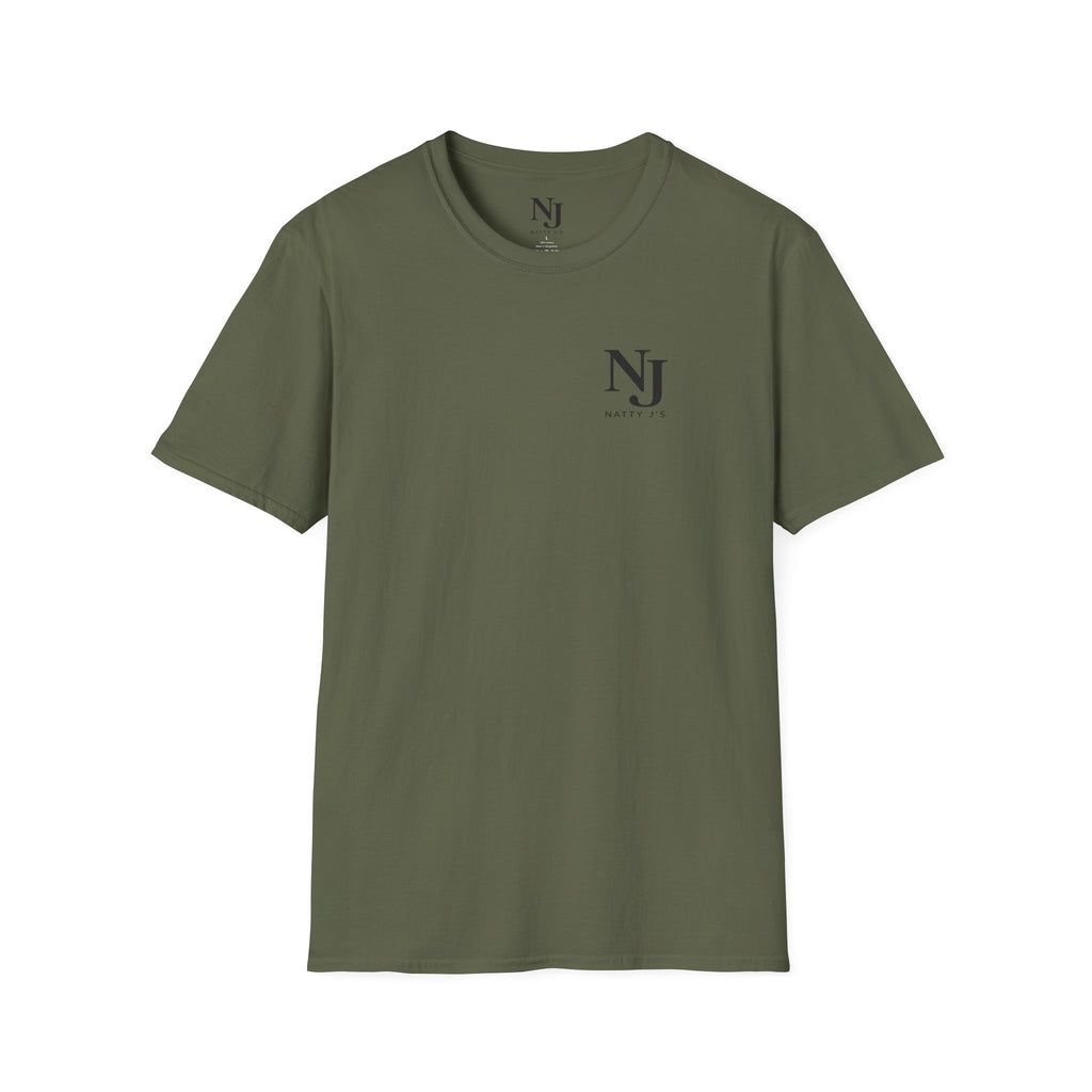 Green (Military Green) t-shirt with a 'NJ NattyJ's' left chest logo
