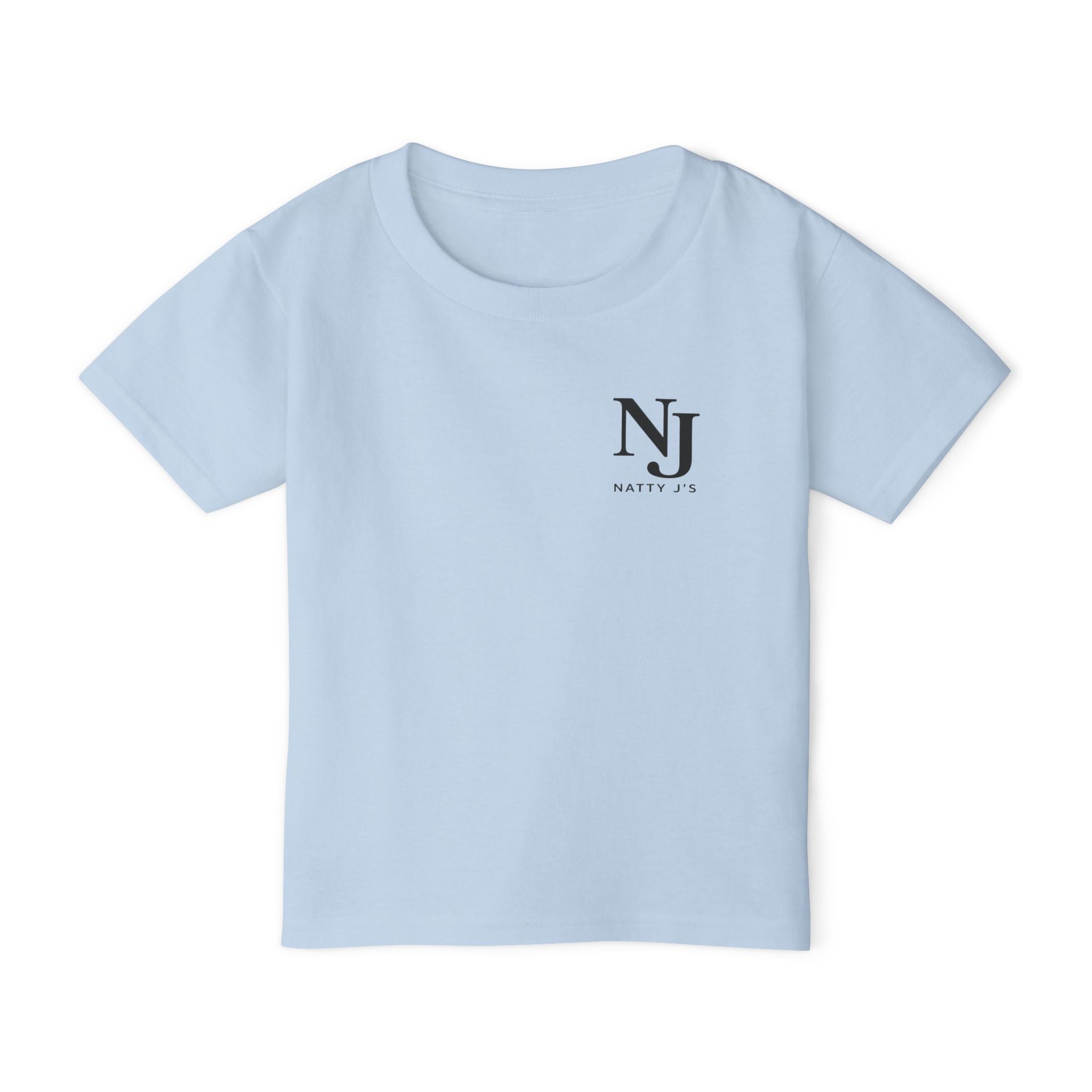 Light blue t-shirt with 'NJ' logo on a white background