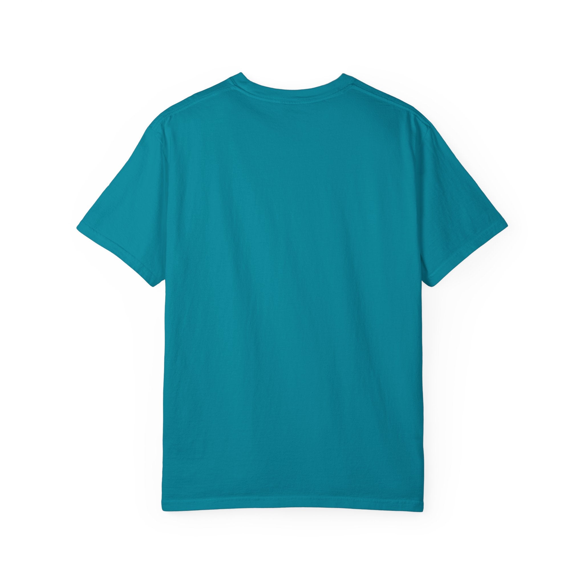 Teal t-shirt on a white background